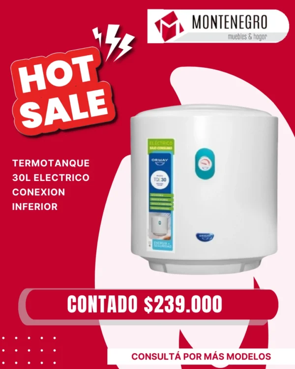 TERMOTANQUE ORMAY ELECTRIC 30L CONEX INFERIOR