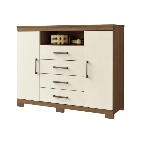 COMODA AUD SANTOS ANDIRA 2PTAS 4CAJ JATOBA/ARENA