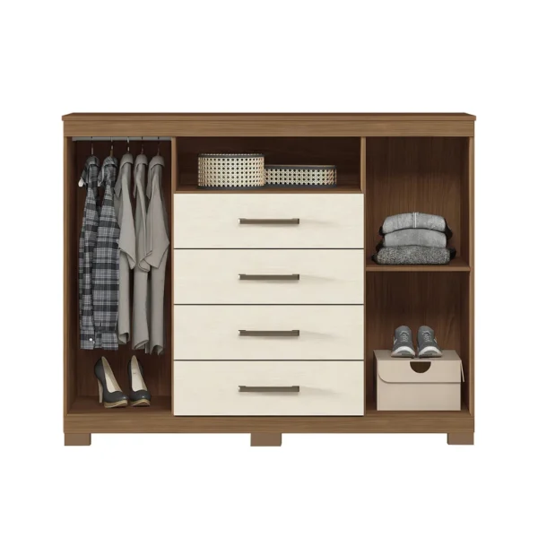 COMODA AUD SANTOS ANDIRA 2PTAS 4CAJ JATOBA/ARENA - Imagen 2