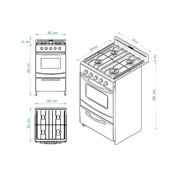 COCINA ESCORIAL CANDOR GE BLANCO - Imagen 3