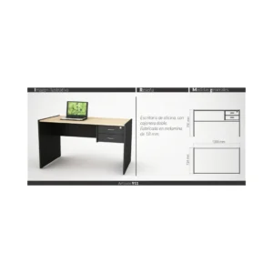 ESCRITORIO PIRO OFICINA 130 M ART 911 NEGRO / HAYA