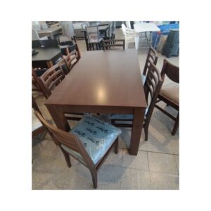 JGO COMEDOR ELEGANTI MESA 150 TABACO + 6 SILLAS TABACO PETROLEO
